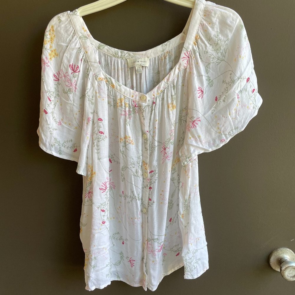 Lucky Brand Flowy Blouse Large